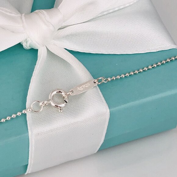 Tiffany & Co 18” Bead Chain Necklace 1mm Classic in Sterling Silver - Picture 3 of 6